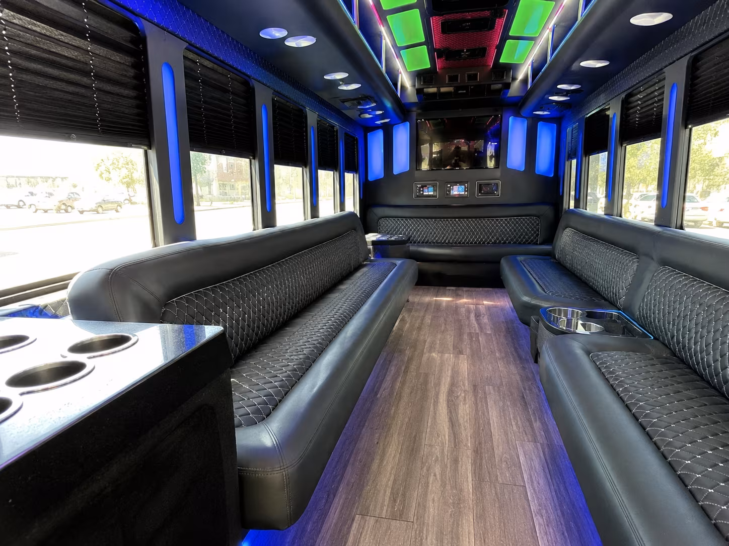 casper 15 passenger party bus inside