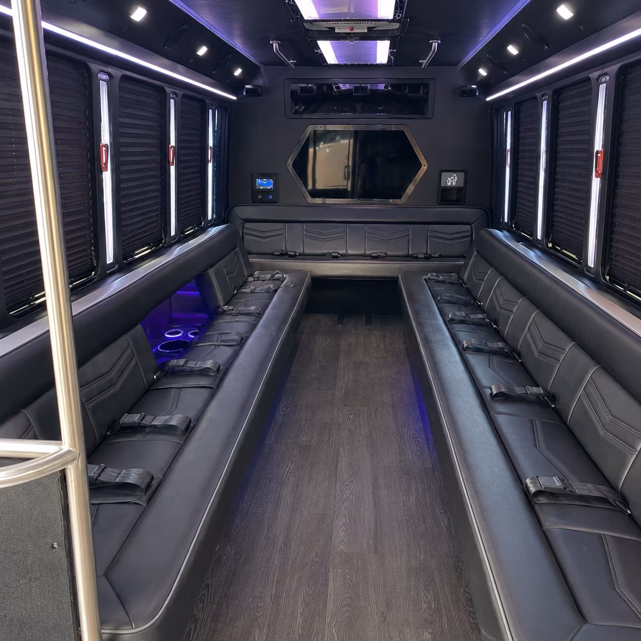 casper 18 passenger party bus interior