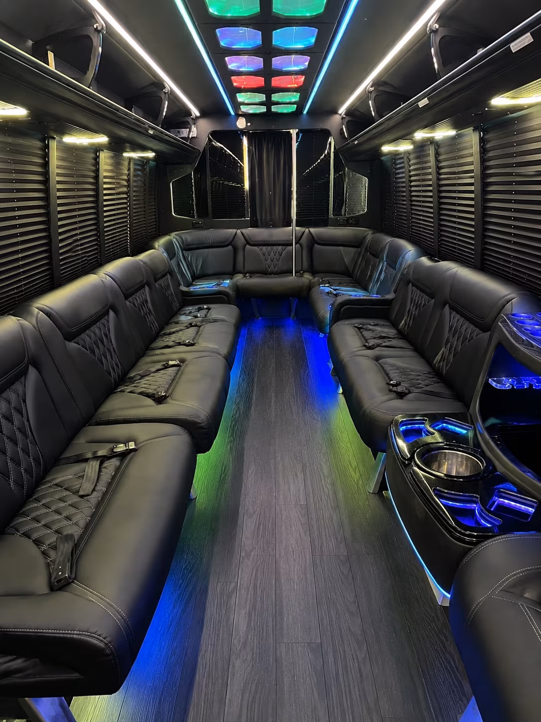 casper 20 passenger party bus interior