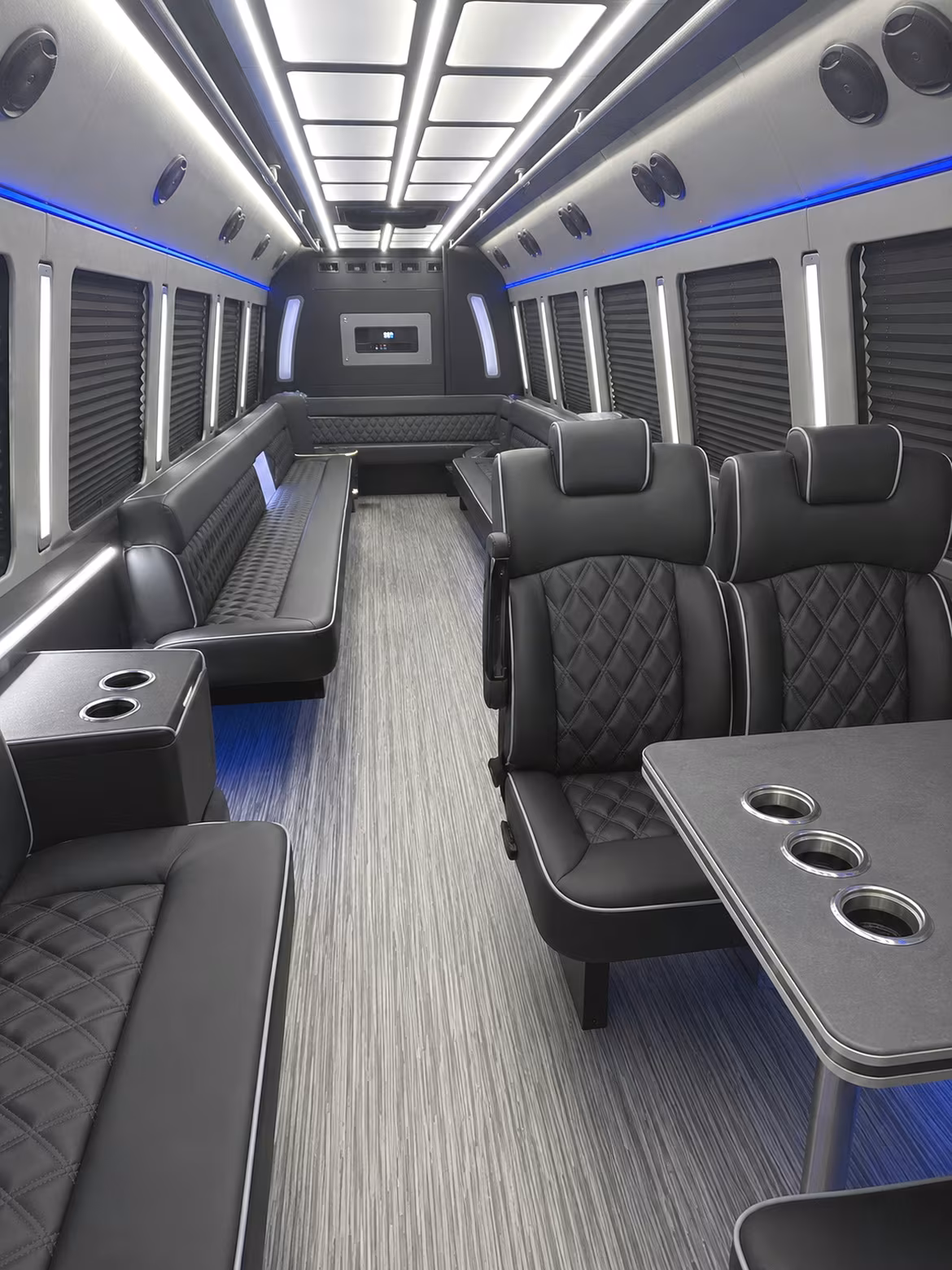 casper 25 passenger party bus inside