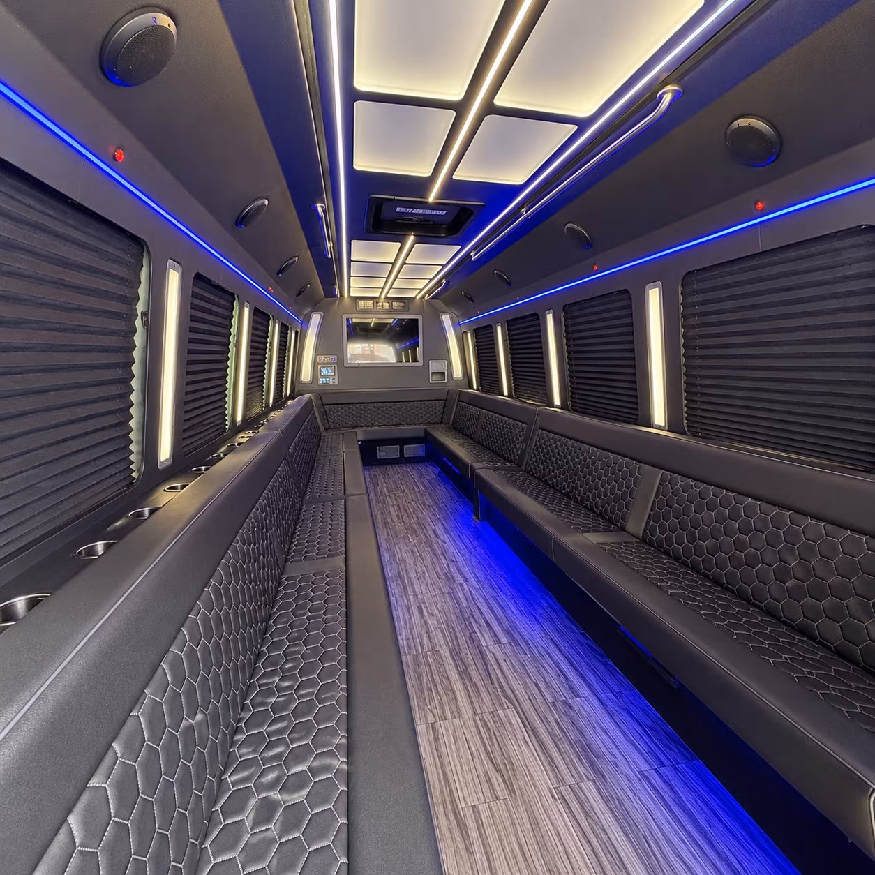 casper 30 passenger party bus interior