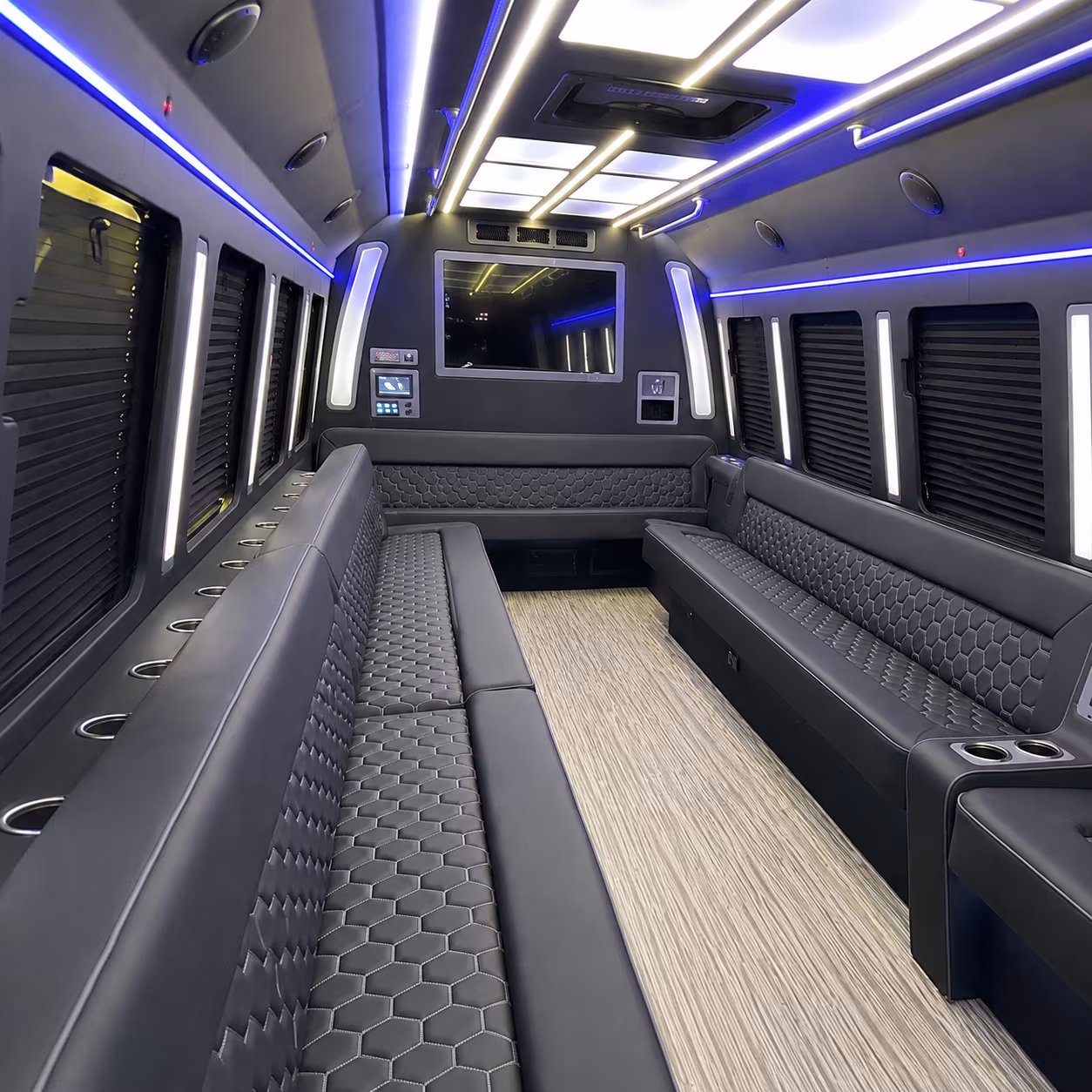 casper 40 passenger party bus inside