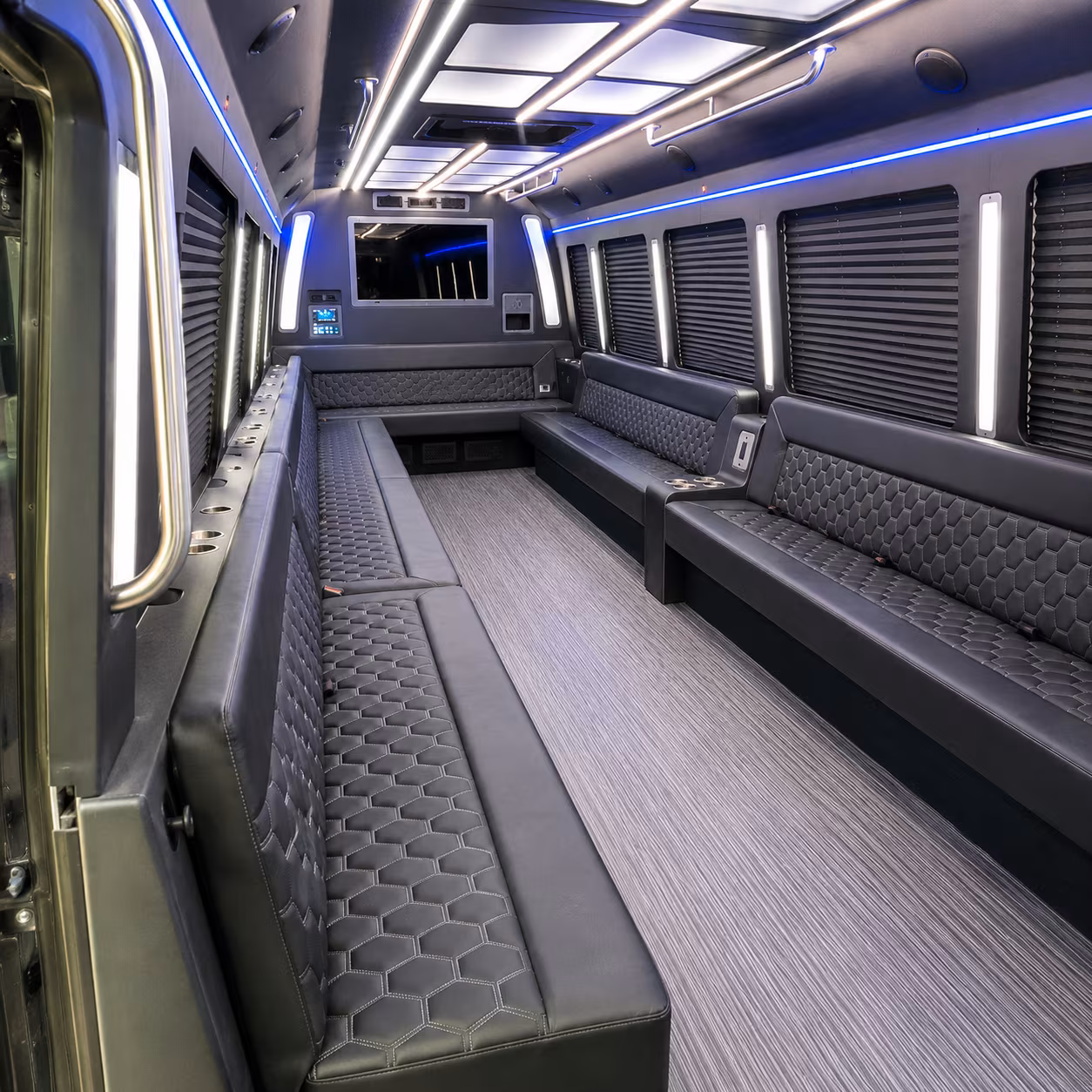 casper 40 passenger party bus interior