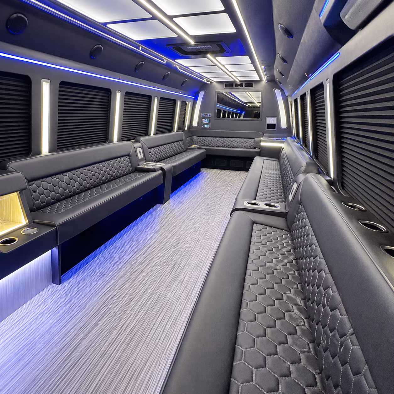 casper party bus rental interior